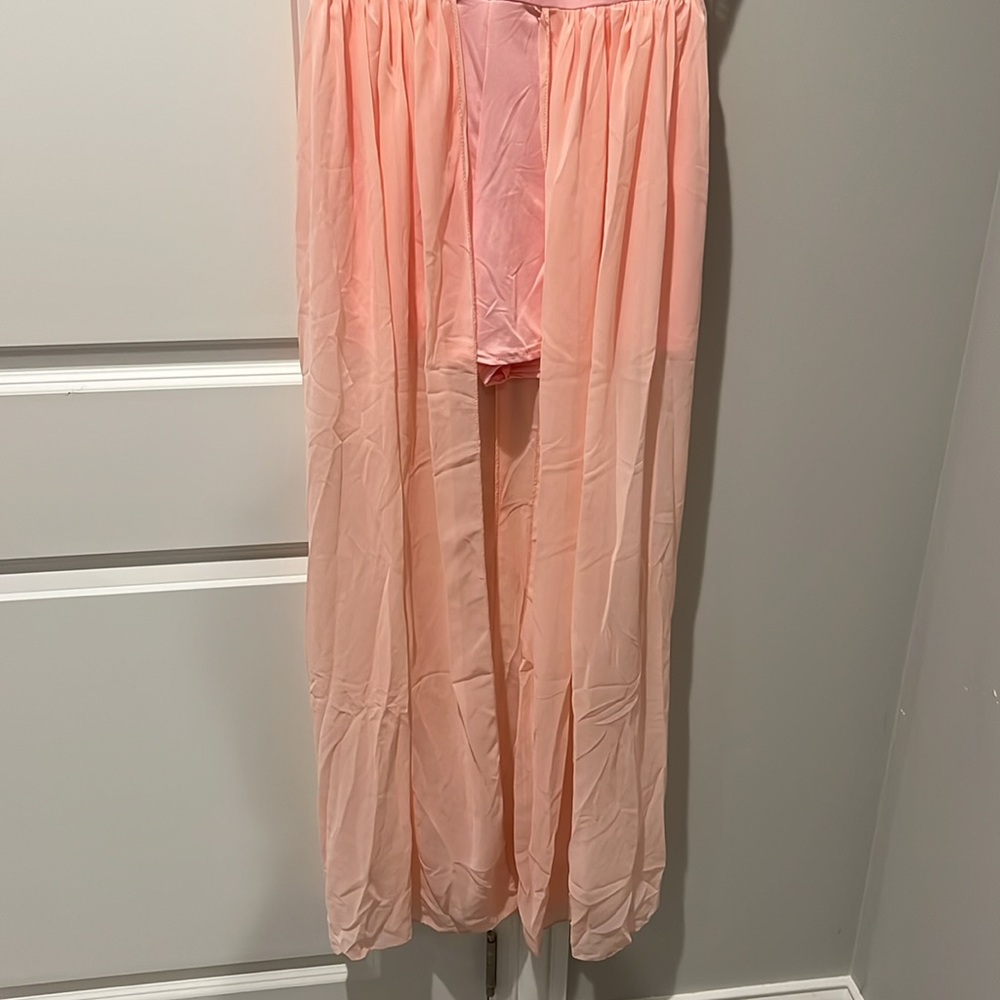 Elegant Floral Embroidered Dress - Pink - Picture 2 of 6